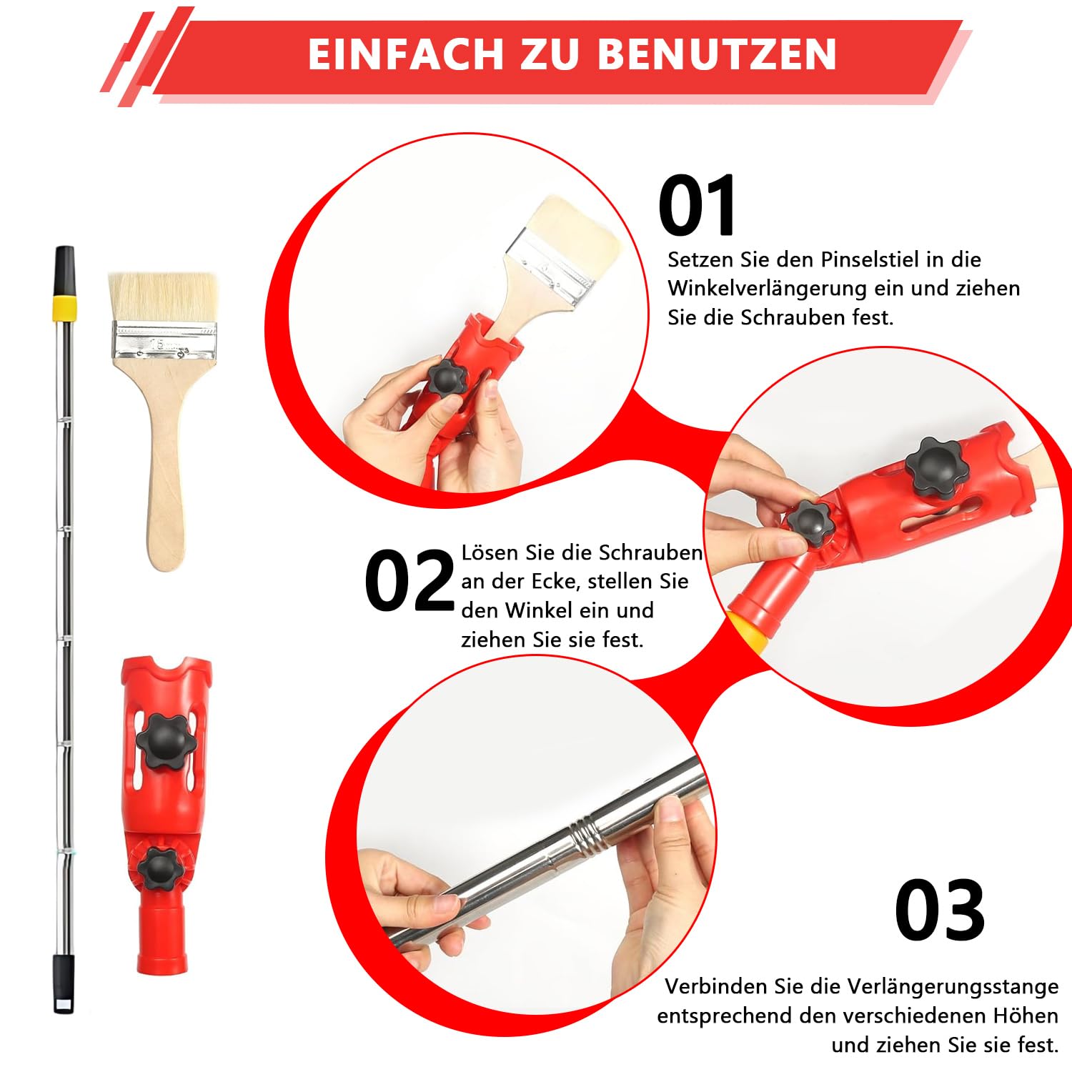 Rouleau Peinture Telescopique Rallonge De Pinceau Multi-Angle