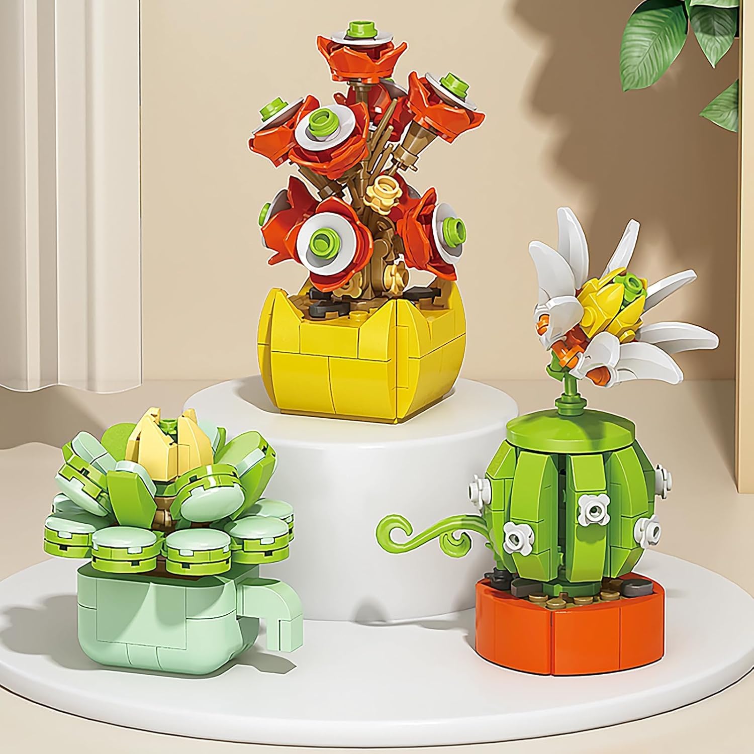 Qinline Easter Gifts for Kids 6-12, 24 Pack Succulents Plants Building Blocks with Gift Cards for School, Bulk Boy Girl Class Easter Egg Fillers Party Favors Exchange Gift Goodie Bag Basket Stuffers