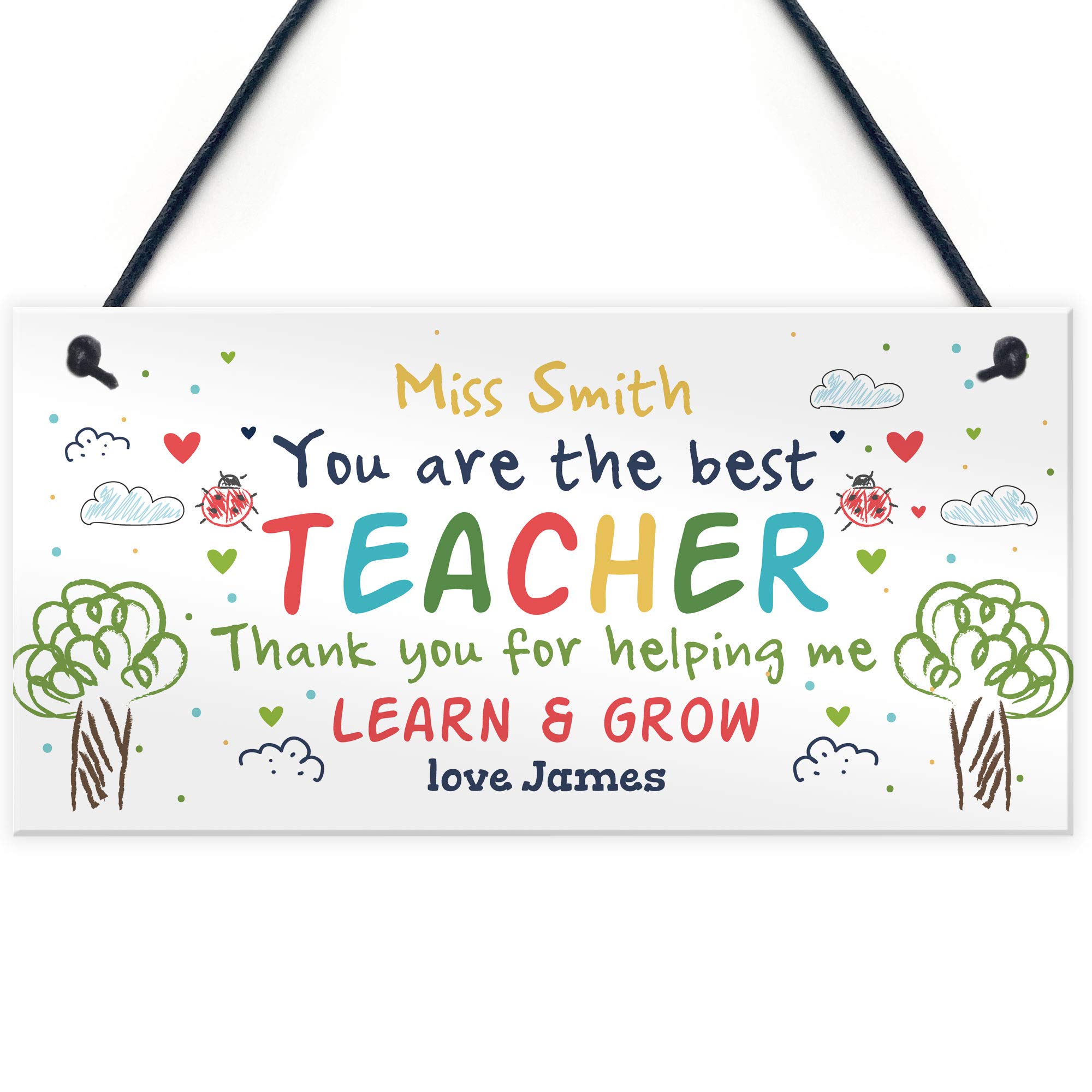 Red Ocean Teacher Gift Personalised Leaving Present Best Teacher Gift Leaving Nursery School