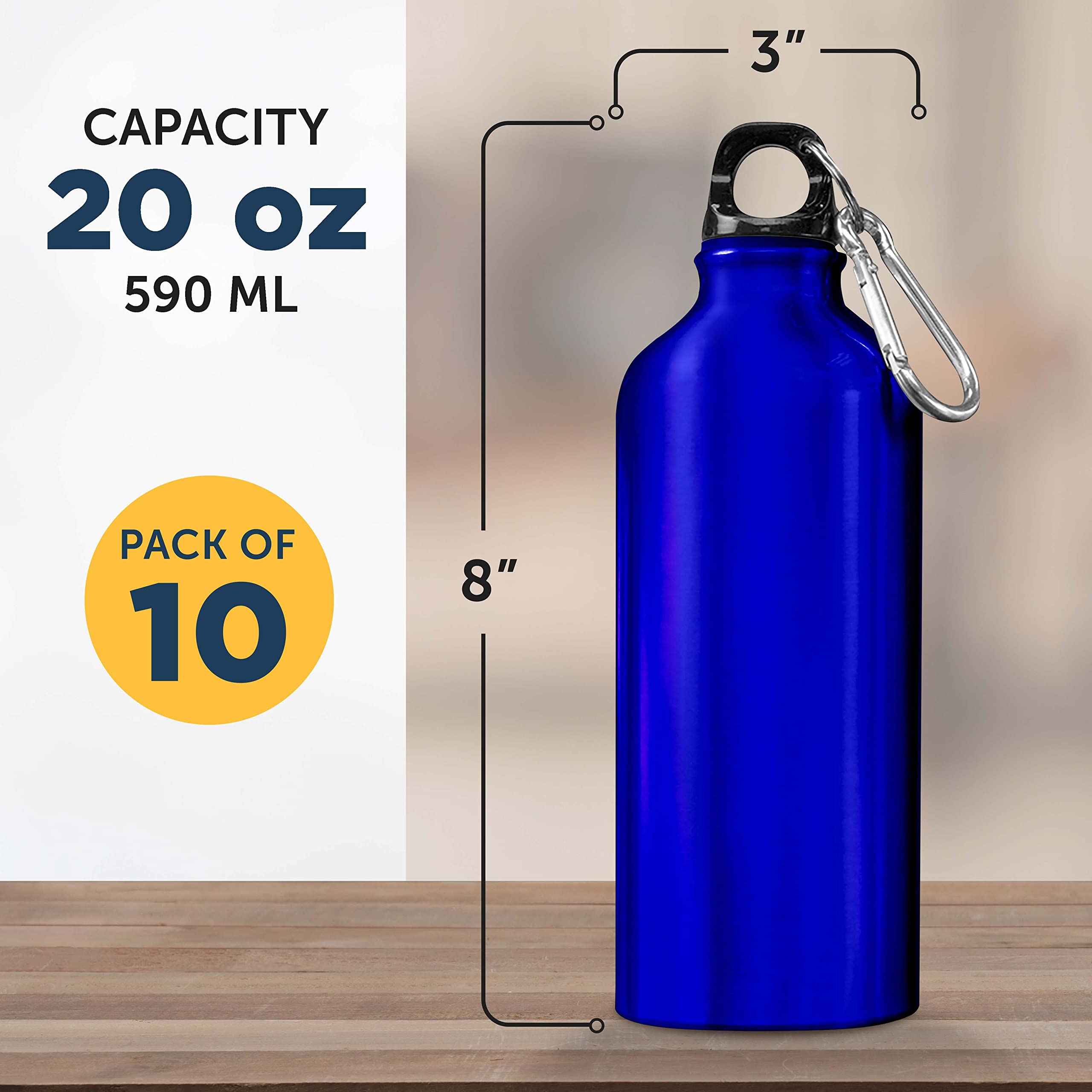 Botellas de agua con tapa giratoria y mosquetón, ideales para golf, ciclismo, gimnasia, disco, golf, frisbee, voleibol