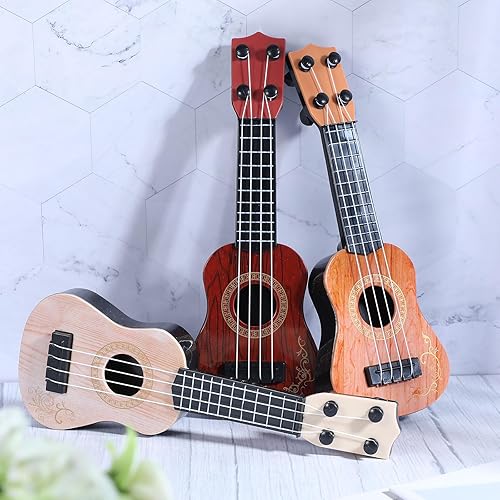 Miniatura 2 de Lenwen 6 piezas de guitarra de bebé de 10 pulgadas para niños pequeños, ukelele, juguete de guitarra de tamaño mini, guitarra de ukelele clásica,