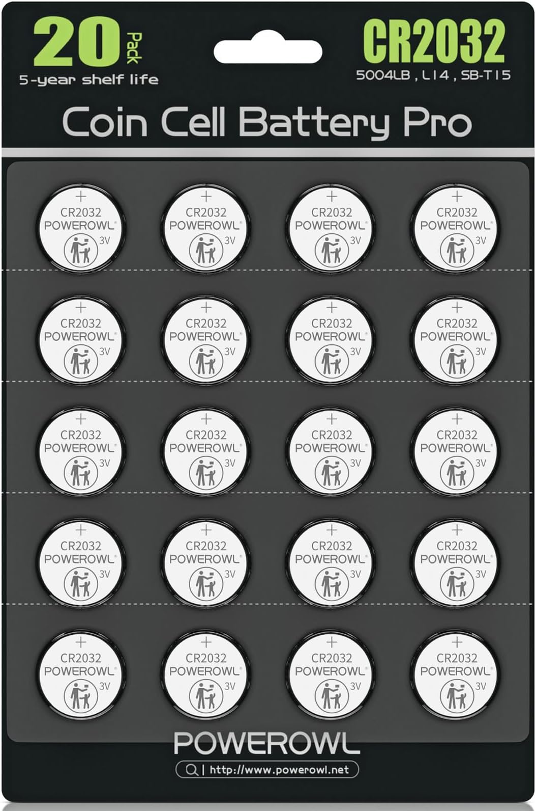 – CR2032 Batteries 3V Lithium 20 Pack, POWEROWL High Capacity 2032 DL2032 ECR2032 CR 2032 Lithium Button Cell Battery