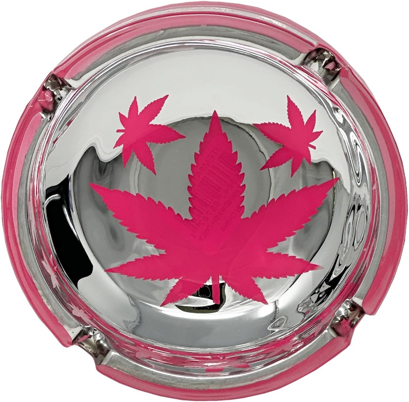Frosted Glass Ashtray 4.25" x 1.25" (Red Skull)