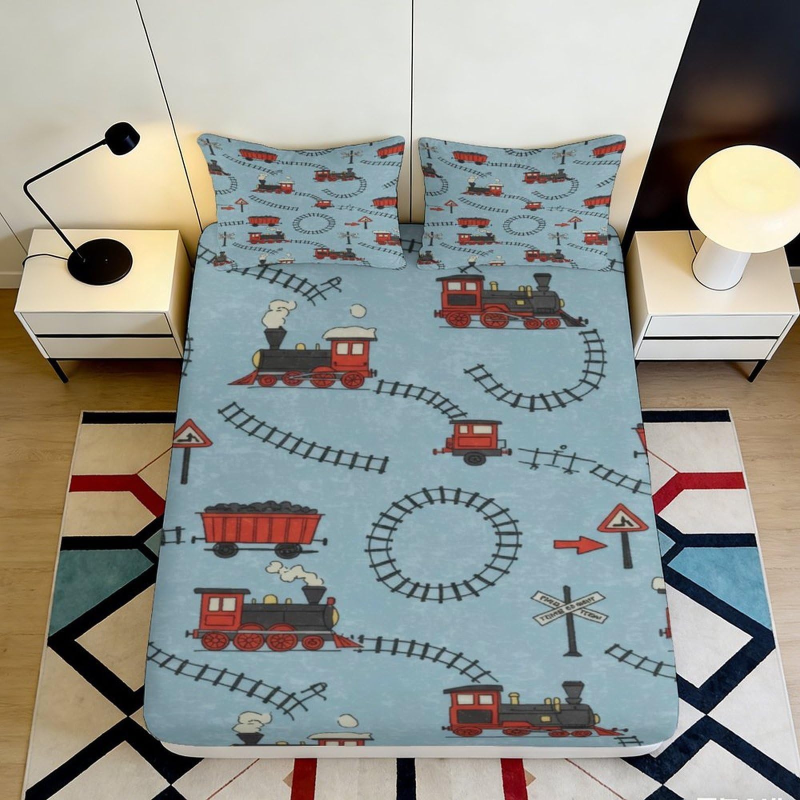 3D Printed Egyptian Pattern Fitted Sheet Microfiber Deep Pocket Bedroom Non-Slip Egyptian Mattress Fitted Cover 160x200x25cm