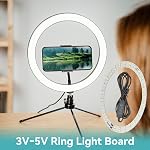 2PCS Rings Light, 3V‑5V LED Rings Light 10W Makeup Light USB Powered Rings Light Plate with Cold and Warm 2 Color Lighting for Daily Lighting