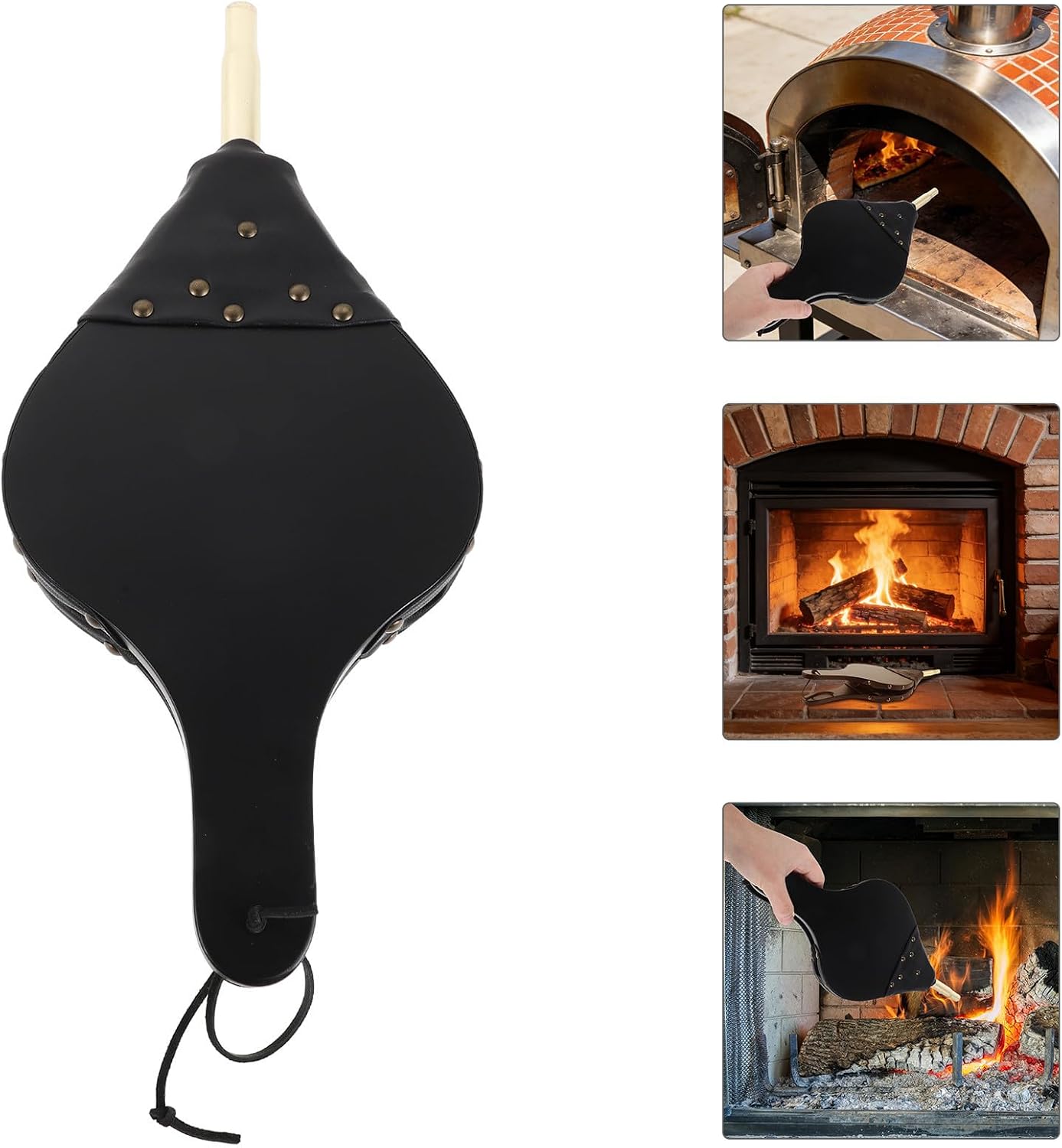 ERINGOGO Fireplace Bellows Wood Stove Air Pump Manual Fire Blower