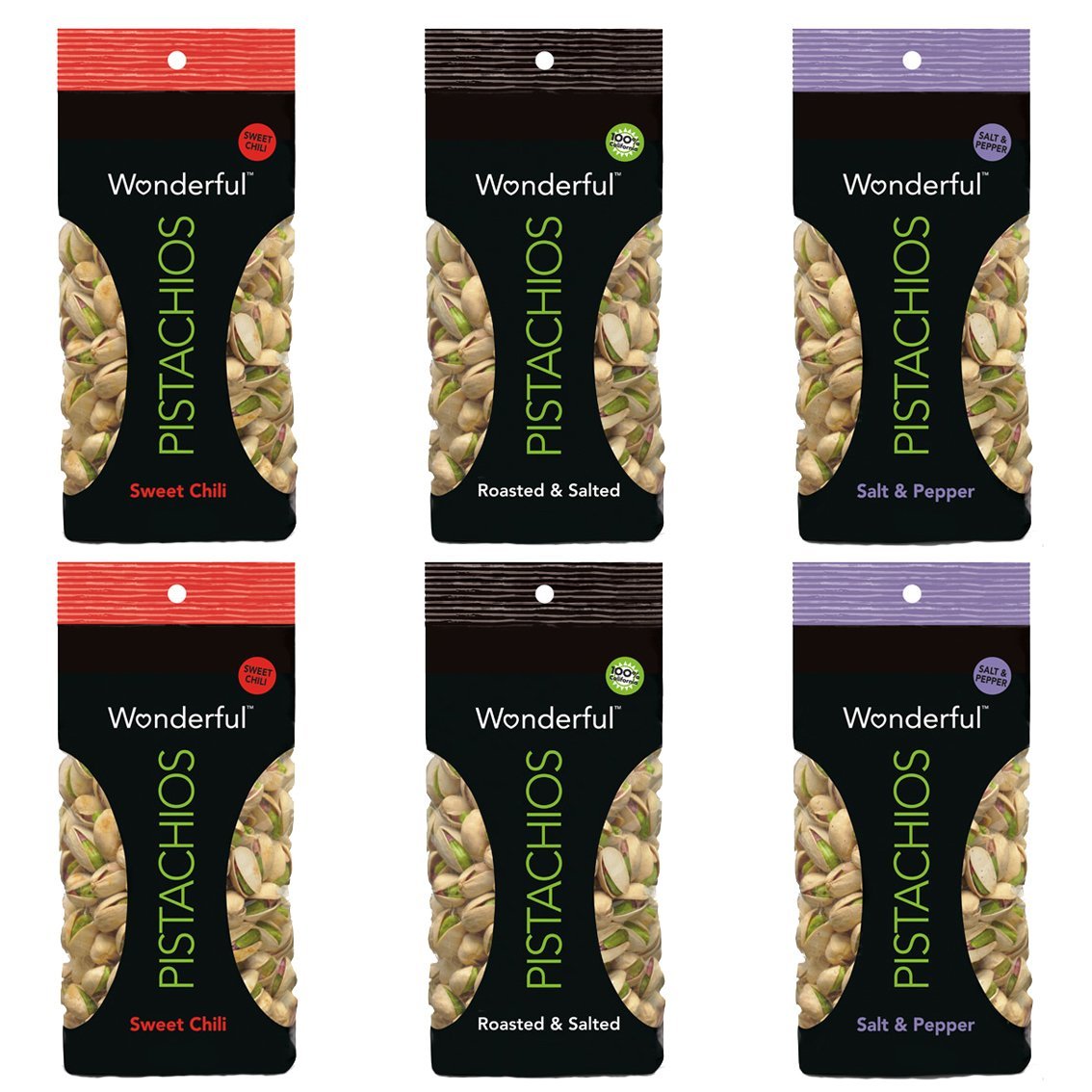 Wonderful Pistachios 100 Calorie Variety Pack 3 Flavors