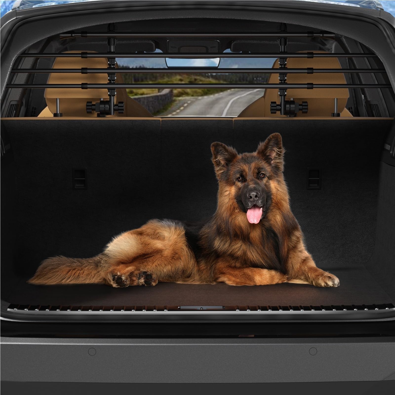 Pannello di barriera regolabile per animali domestici, adatto per auto, SUV e camion, cancello per cani da auto