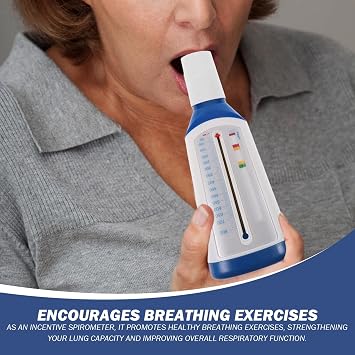 Spirometer Portable Peak Flows Meter Personal Pocket Incentive Spirometer Adult with Scale & Mouthpiece Breathing Exercise Device for Lungs Asthma Monitor for Women Men Peak Flows Meter