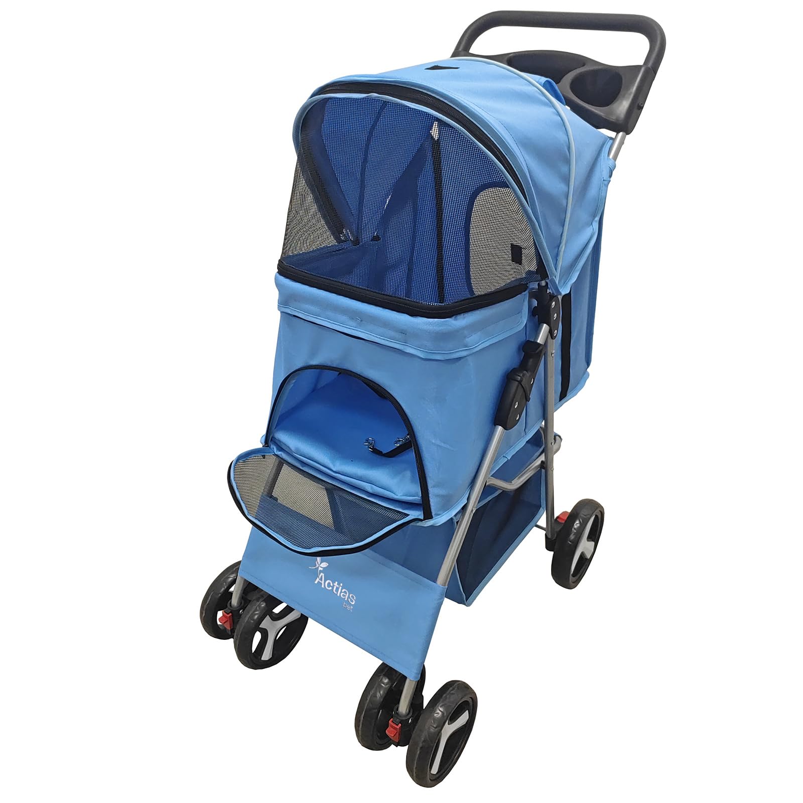 Actiaspet - Foldable Pet Stroller with Swivel Wheels | 15kg Carrying Capacity | Blue โ image 1