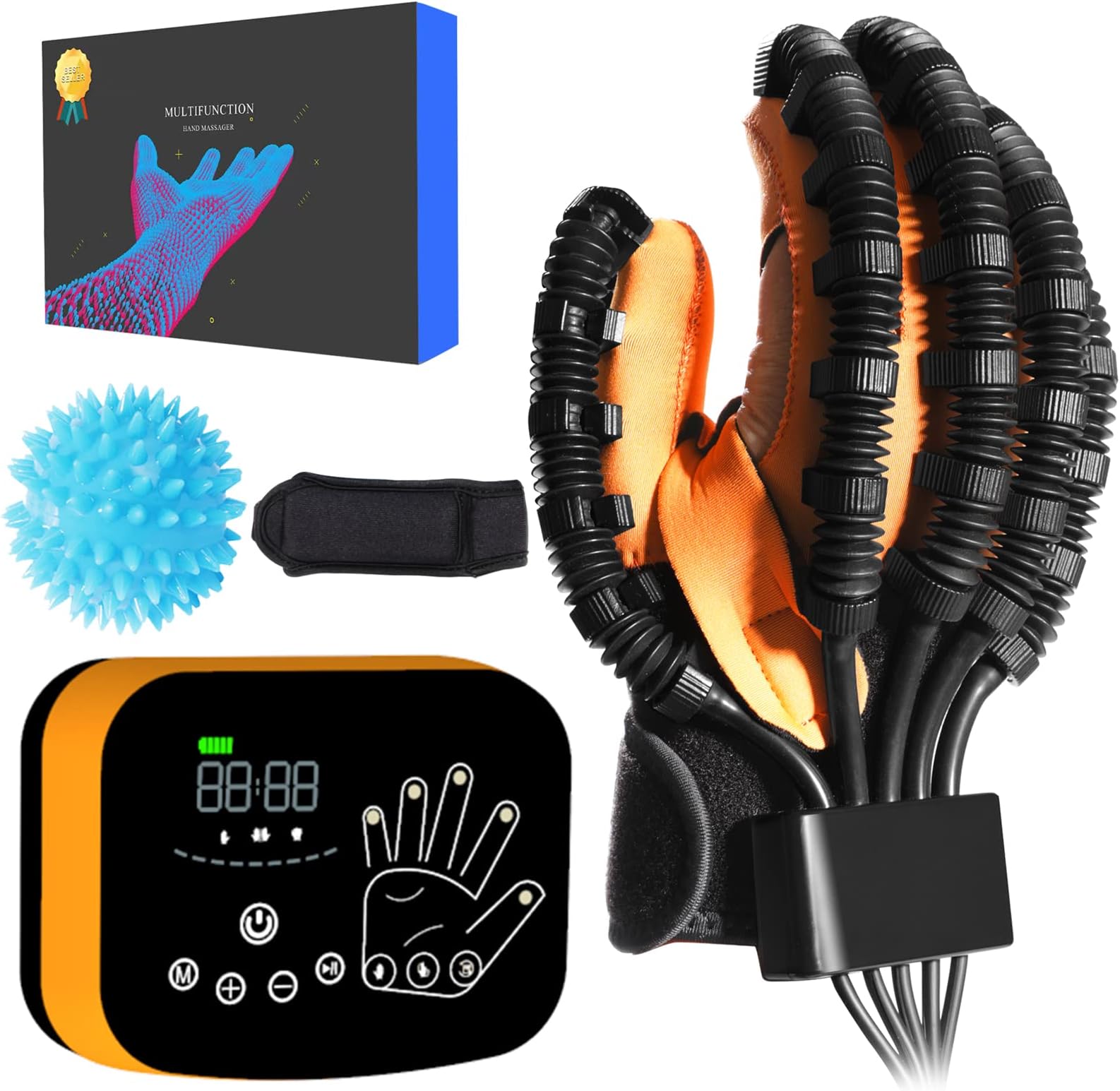 MZU Upgraded Rehabilitation Glove, Hemiplegia Recovery Equipment, Finger Massager For Stroke,Dementia, Hand Exercise For Stroke Hand, Stroke Recovery Devide, Cerebral Palsy Physical Therapy Glove.