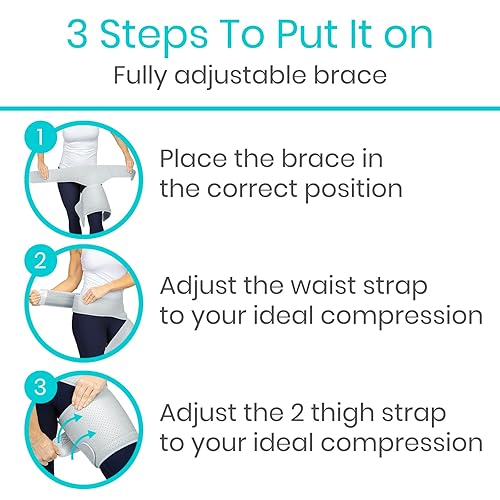 Miniatura 4 de Vive Hip and Groin Brace - Sciatica Brace - Bursitis Hip Pain Relief for Women and Men - Hip Flexor Compression Wrap Support - Thigh, Hamstring