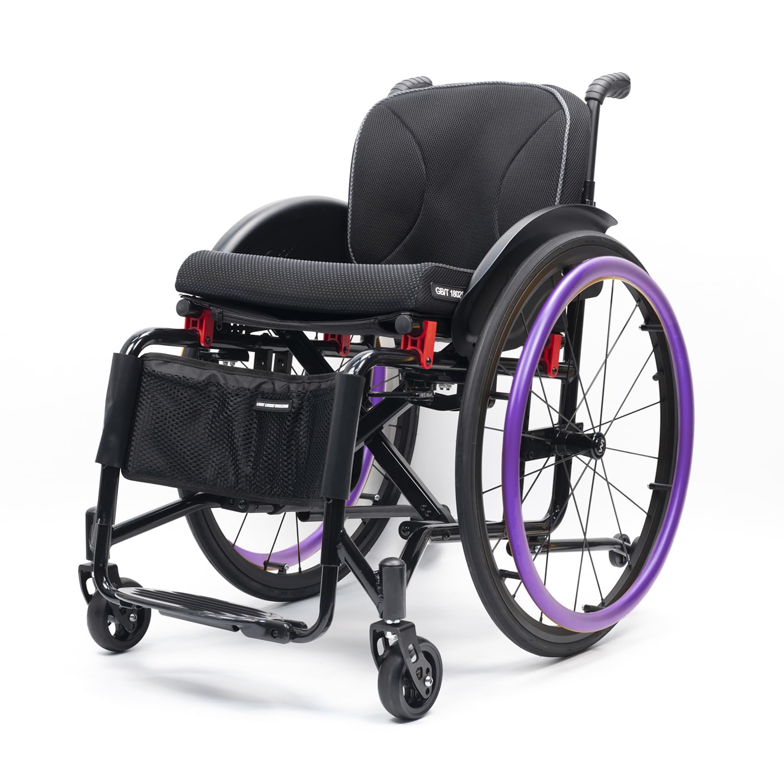 Nrnqmtfz C Sports Wheelchair - Lightweight Folding Transport Wheelchairs With Adjustable Footrest,Self-Propelled Aluminum Alloy Portable Manual Wheel Hair With Handbrakes(Seat Width 38Cm/15In,)