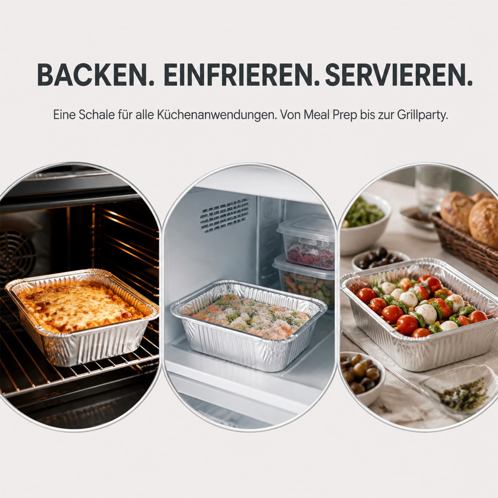 125 Stück Aluschalen mit Deckel 600ml, Alu Grillschalen, Grillschalen Tropfschalen Aluminium für Grill, Backen, Küche