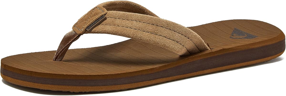 Quiksilver Carver Chanclas de ante para hombre, sandalias deportivas con soporte para el arco para hombre, sandalias para hombre