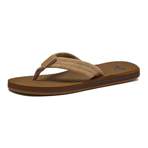 Quiksilver Carver Suede Flip Flops for Men, Arch Support Athletic Mens Sandals, Thong Mens Slides