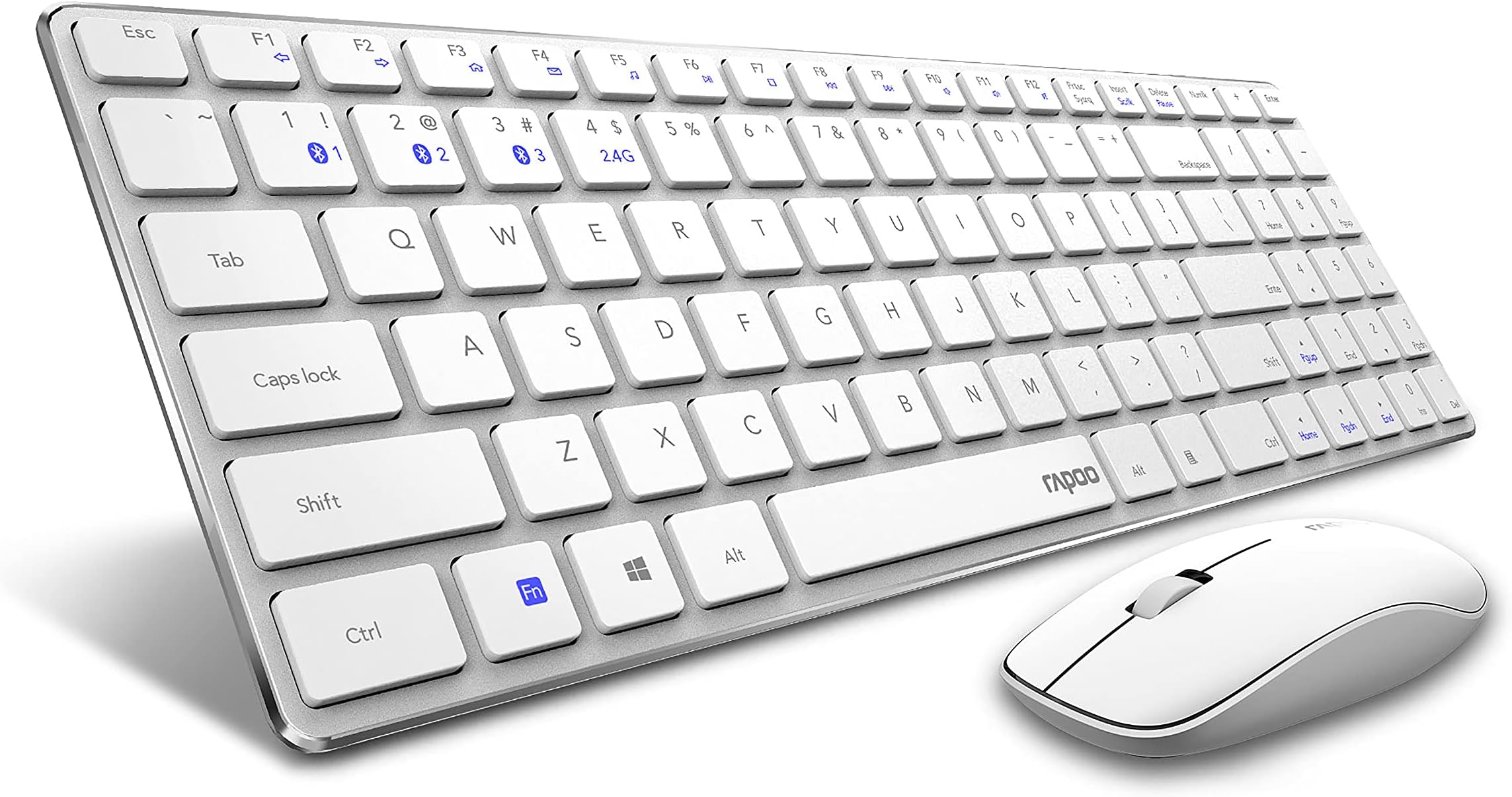 – Rapoo 9320M Multi-mode wireless Optical Mouse & Keyboard Combo AR White-RPO-CMB-9320M-WH