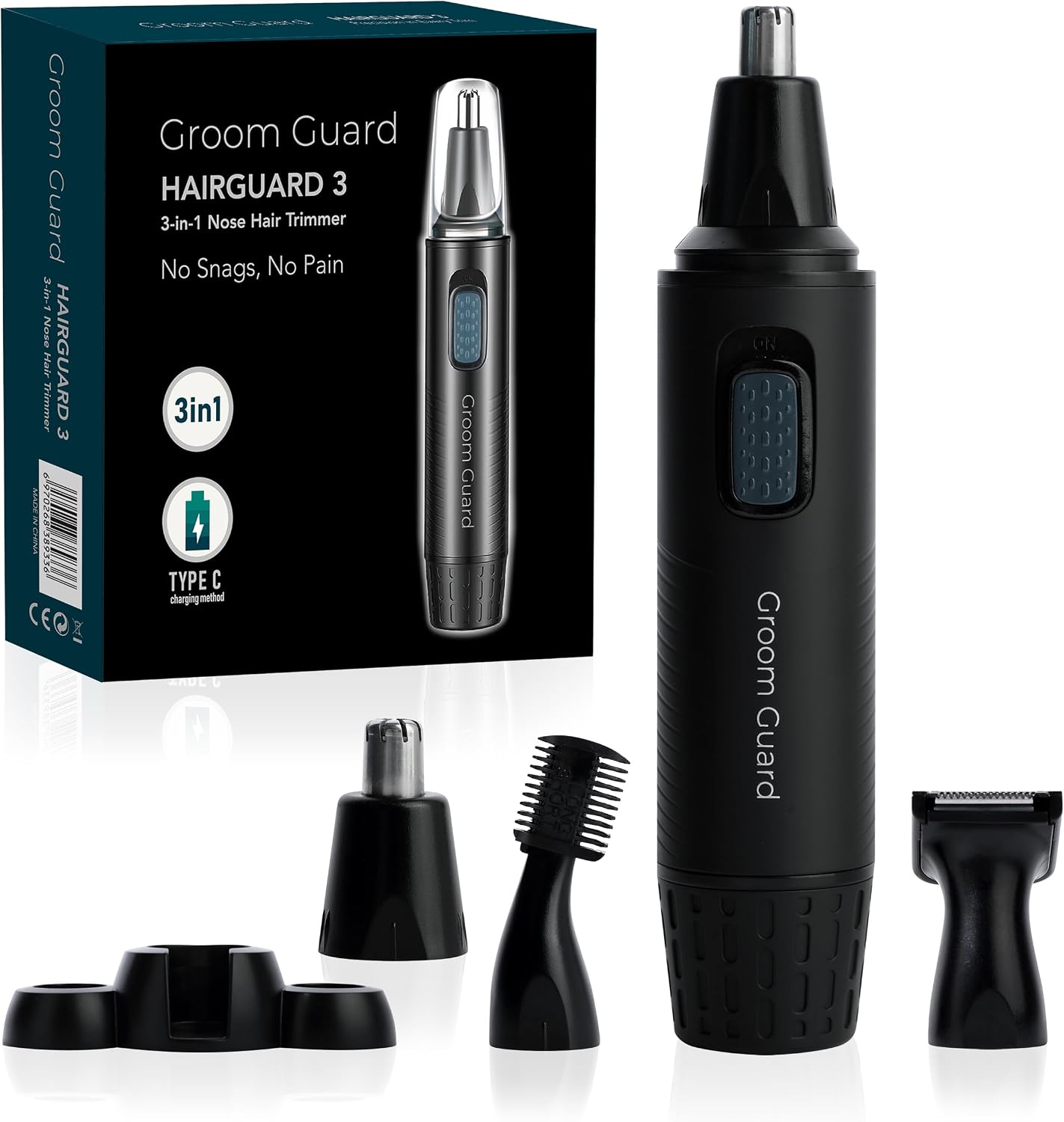 3-in-1 Nose Hair Trimmer for Men - 2025 Professional Painless USB Rechargeable, IPX6 Waterproof, Easy to Use