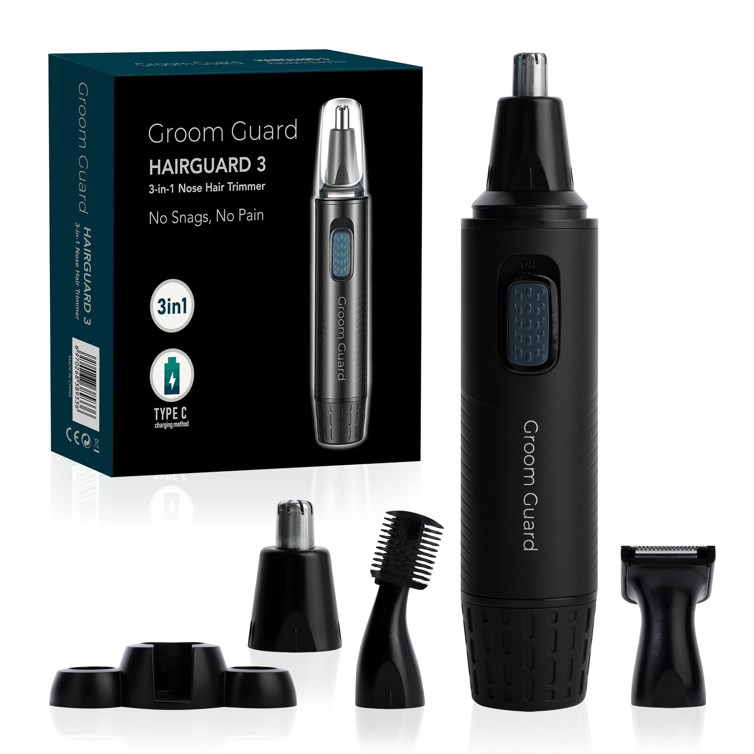 3-in-1 Nose Hair Trimmer for Men - 2025 Professional Painless USB Rechargeable, IPX6 Waterproof, Easy to Use
