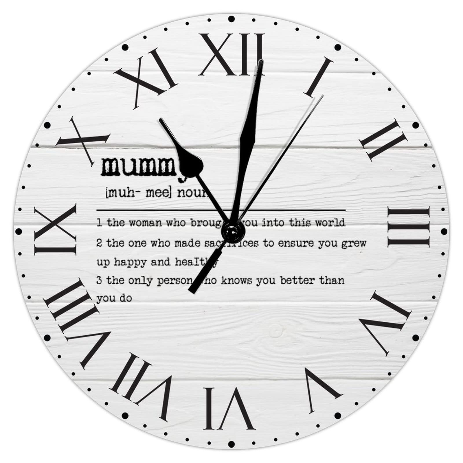 Horloge en PVC de 30cm avec chiffres romains sans cadre pour deco salon