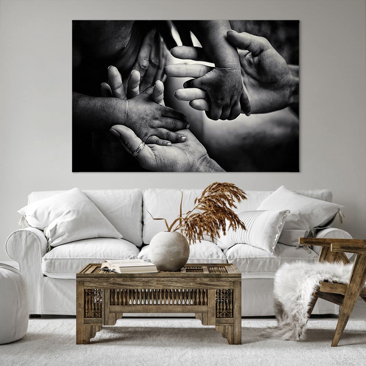 Deco Cadre Décoration Salon Mains Tolérance Communauté Moderne Impression Sur Toile 120x80cm Image Tableau Decoration Murale Chambre Horizontal Art
