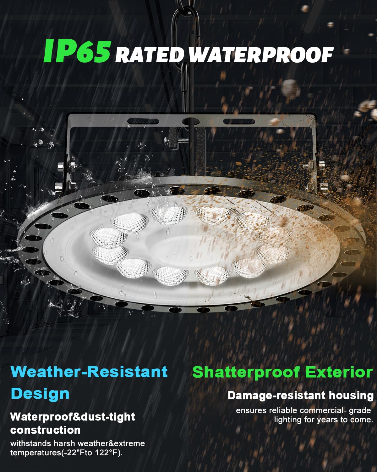 Viugreum 20 Pack 200W UFO LED High Bay Lights 20 000LM 120V 5000K Daylight Alternative to 900W MH — view 3