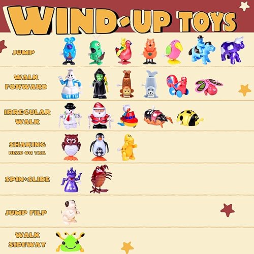 Miniatura 4 de Juguetes a cuerda, 25 piezas, animales variados para fiestas y cumpleaños infantiles (más de 2 docenas)