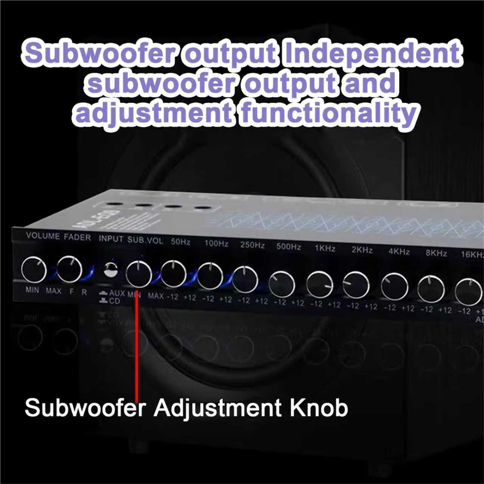 Grafischer Equalizer, 9-Band-Stereo-EQ For Autoradios, CD-/Aux-Eingänge, Verstärkungsregelung, Mit Front-/Rear- Und Subwoofer-Ausgang For Studio- Und Live-Sound