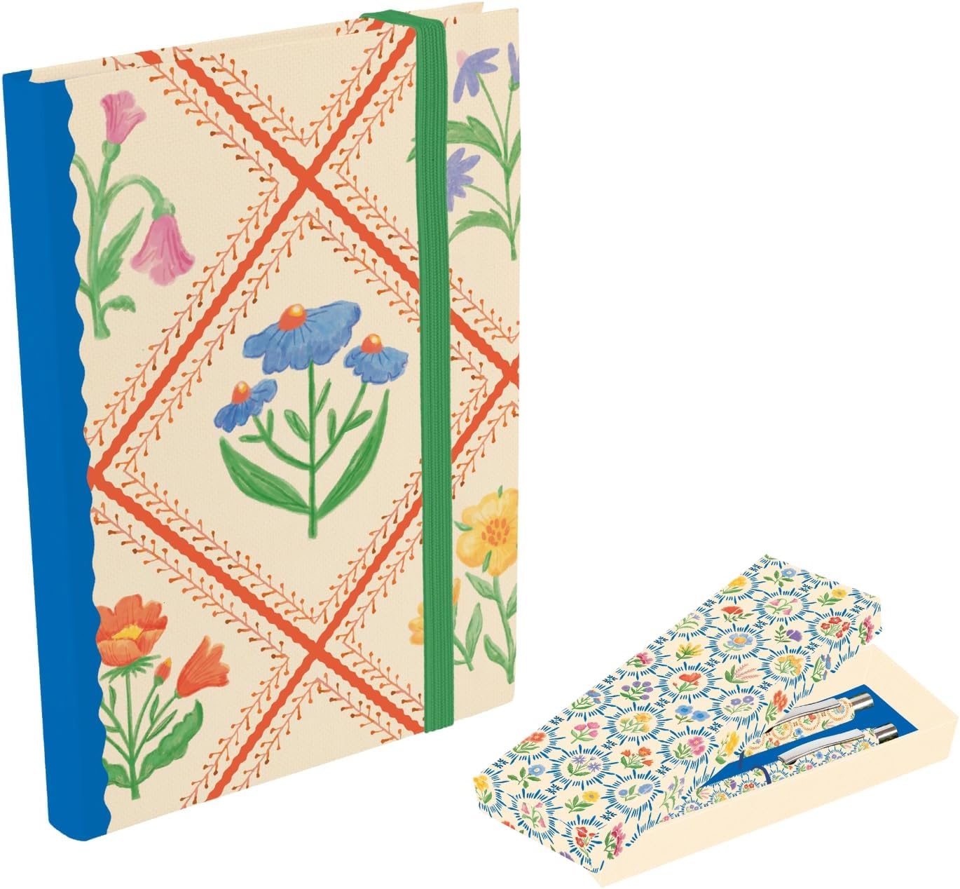 The Gifted Stationery Co. Ltd. Notebook and Pen Set, Elegant Collection (Enchanted Garden A6 Multi)