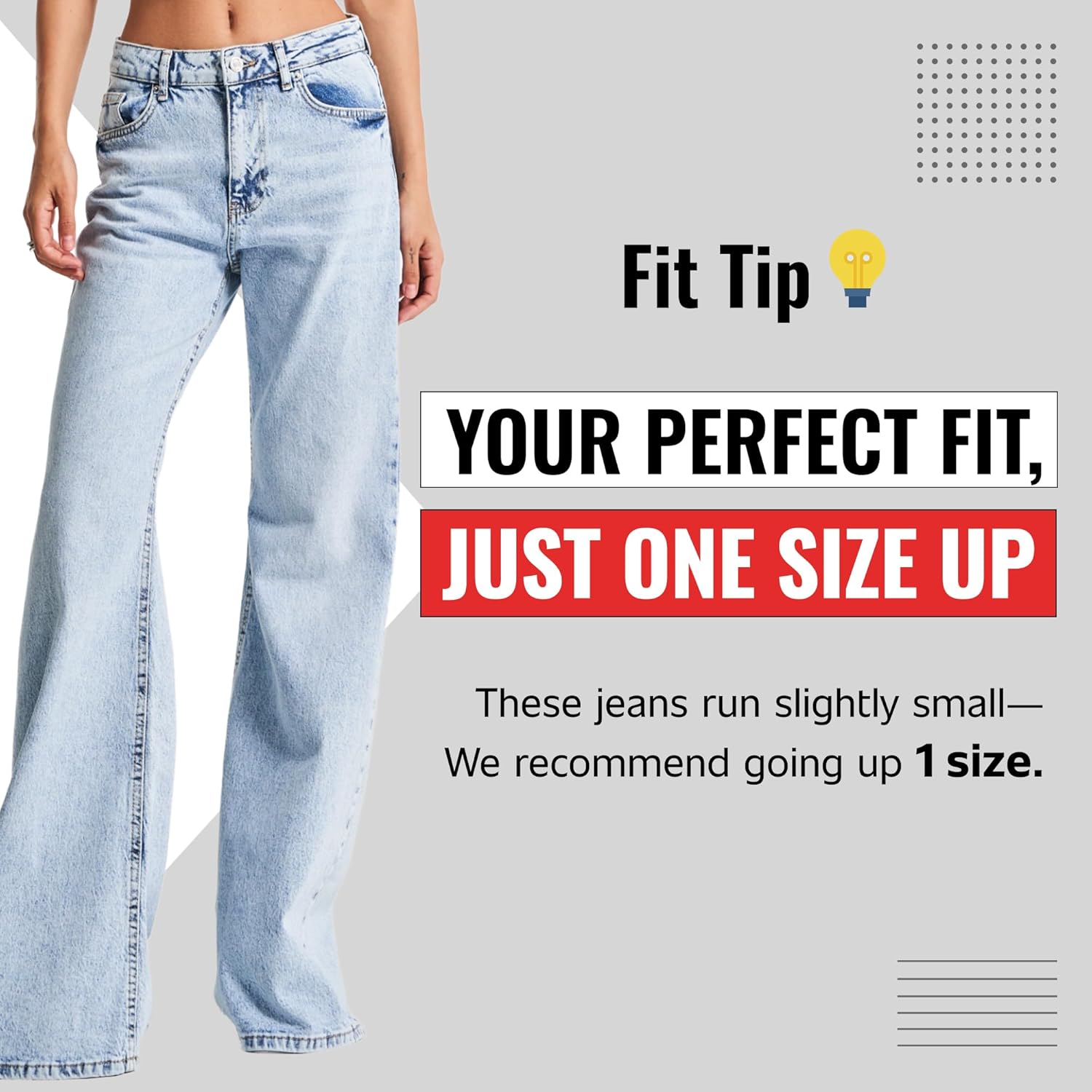 IT'S BASIC Wide Leg Jeans for Women High Waisted, Relaxed fit, Flared Trendy Womens Jeans Stretchy Denim Pants, Stonewashed - Image 4