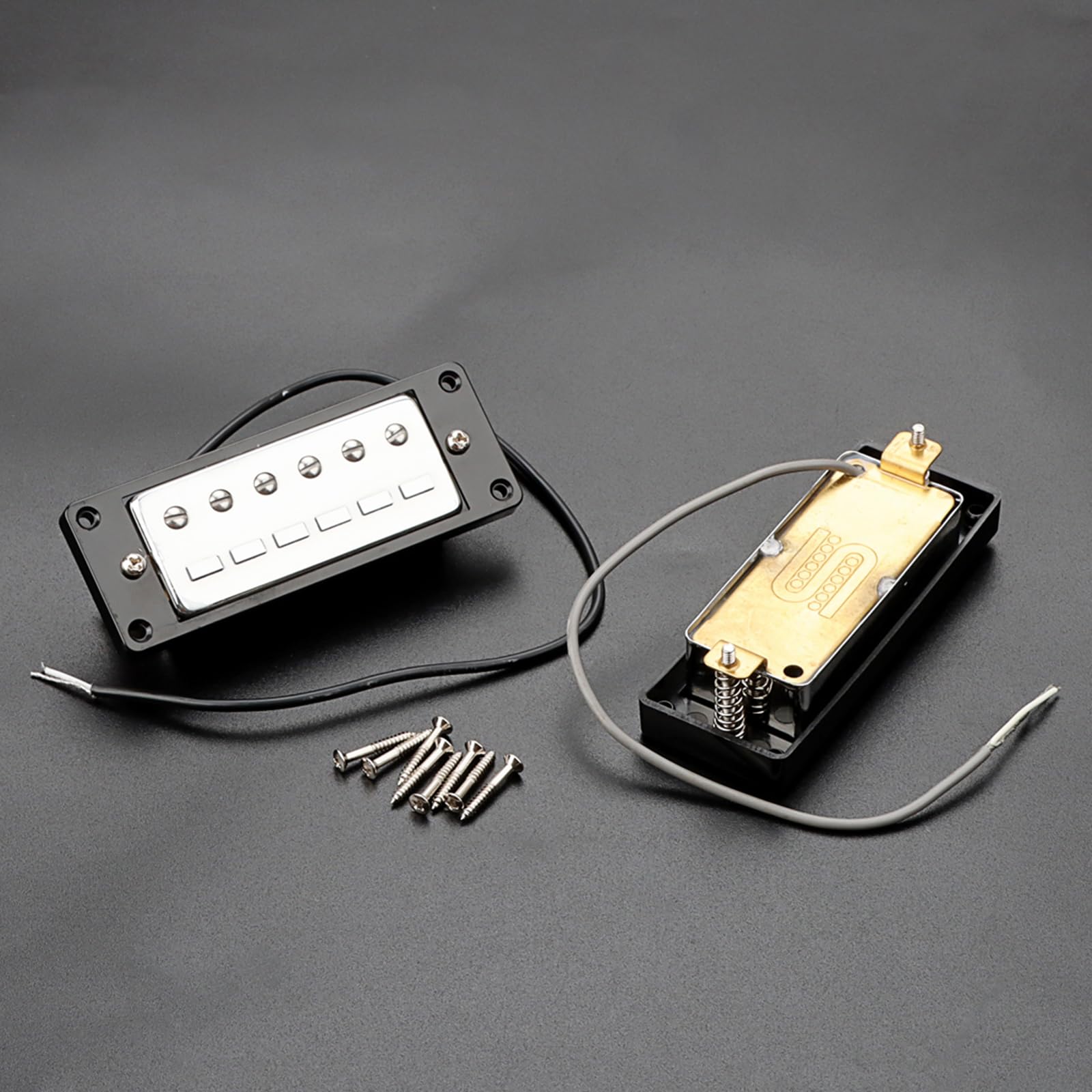 Micros Humbucker pour guitare électrique à 6 cordes Cadre noir Double bobine Manche et chevalet Pièces de rechange Accessoires Humbucker électrique