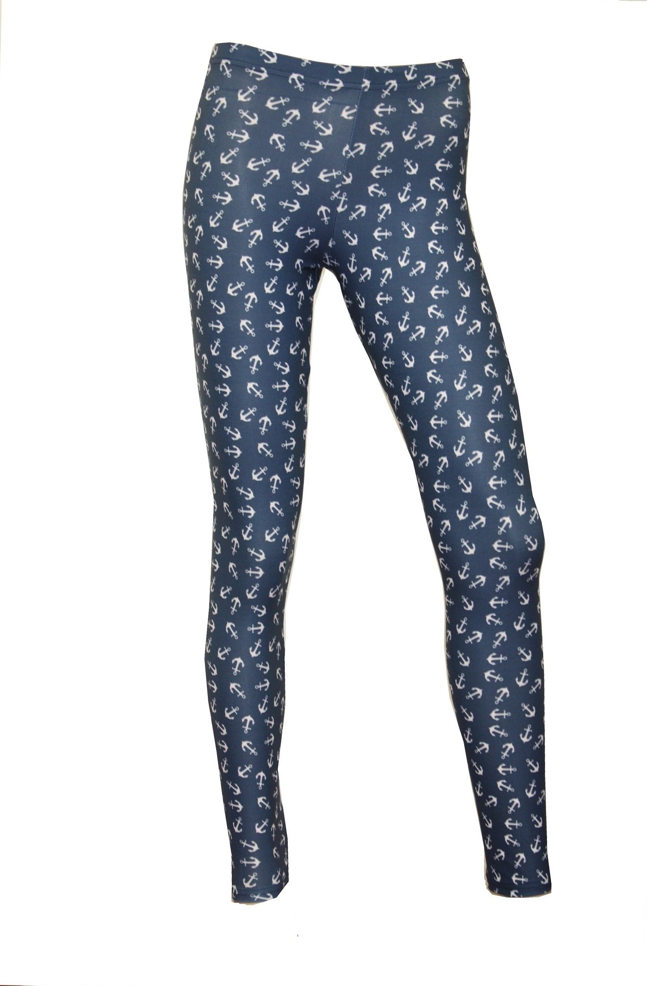 Insanity Clothing Anchor Sailor Boat Print Leggings (Large/XLarge) Blue