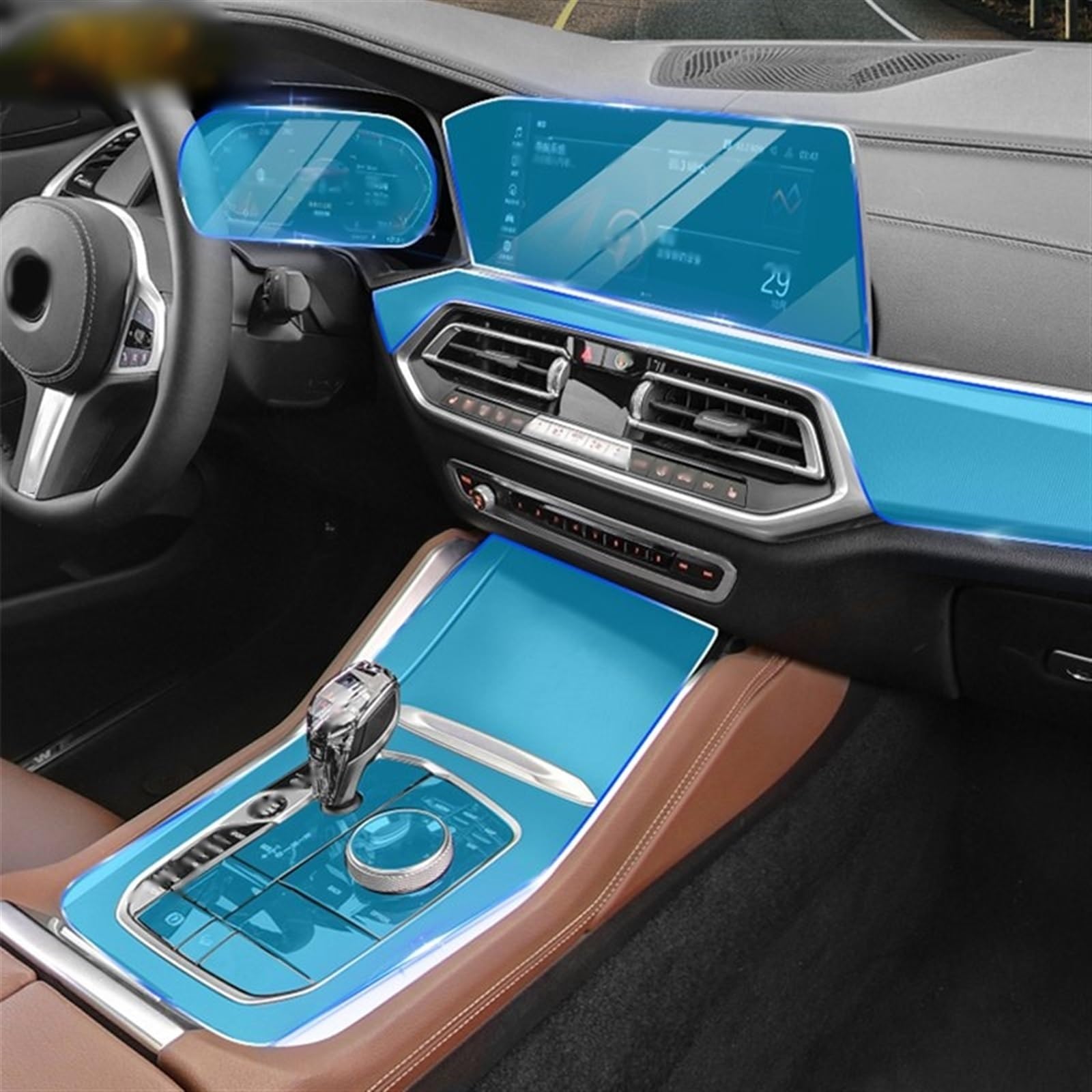 Autoschutzfolie Auto-Innenraum Mittelkonsole Getriebe Armaturenbrett Panel Transparenter Aufkleber Schutzfilm Für BMW Für X7 Für G07 2019–2021 2020 Linkslenker(Left hand drive C 2019-2021)
