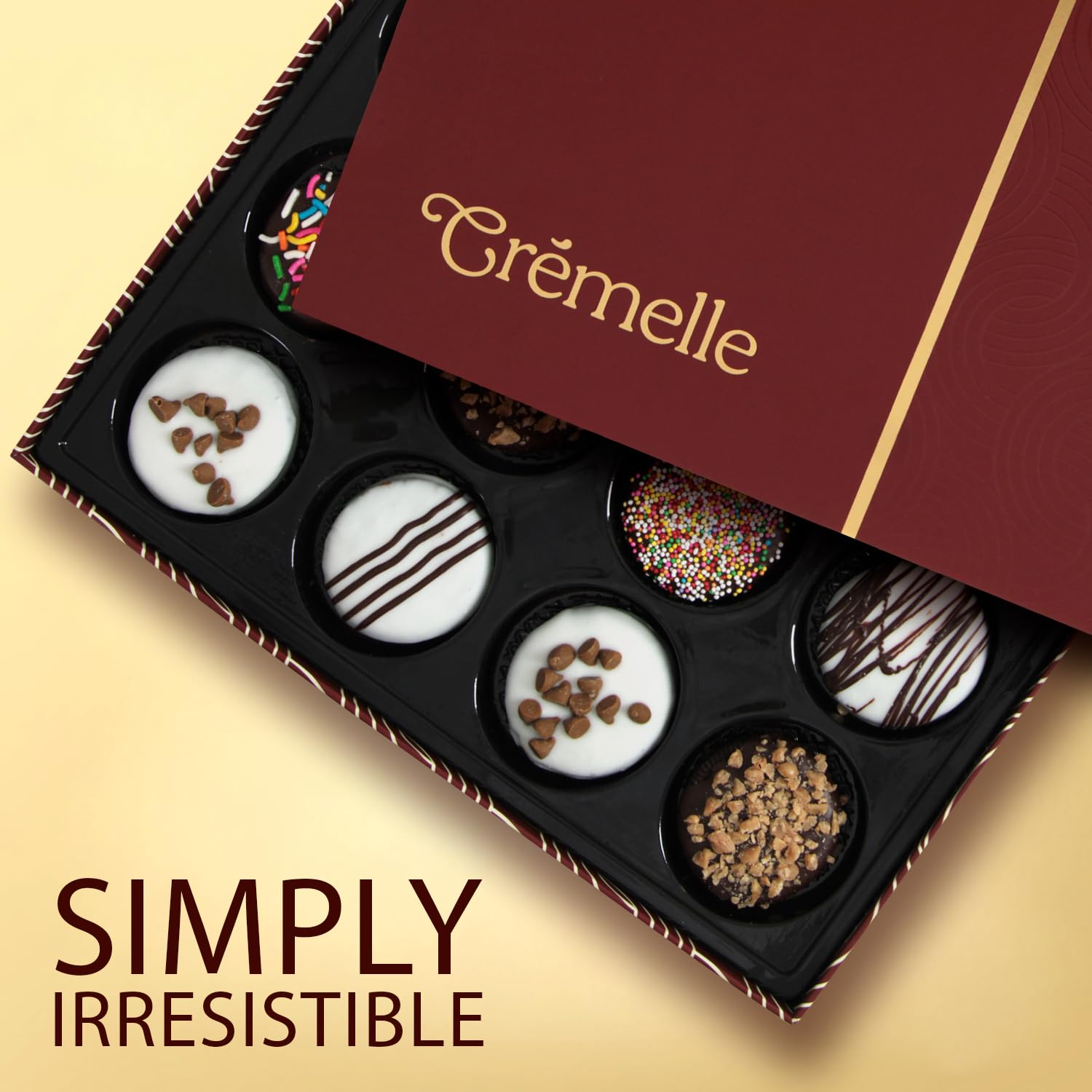 Cremelle Gourmet Cookies Gift Box, 12 Pieces of Food Gifts Cookies, Ideal Mothers Day Chocolate Candy Gift Box for Friends, Colleagues and Loved Ones, Perfect Fancy Cookie for Holidays and Celebrations