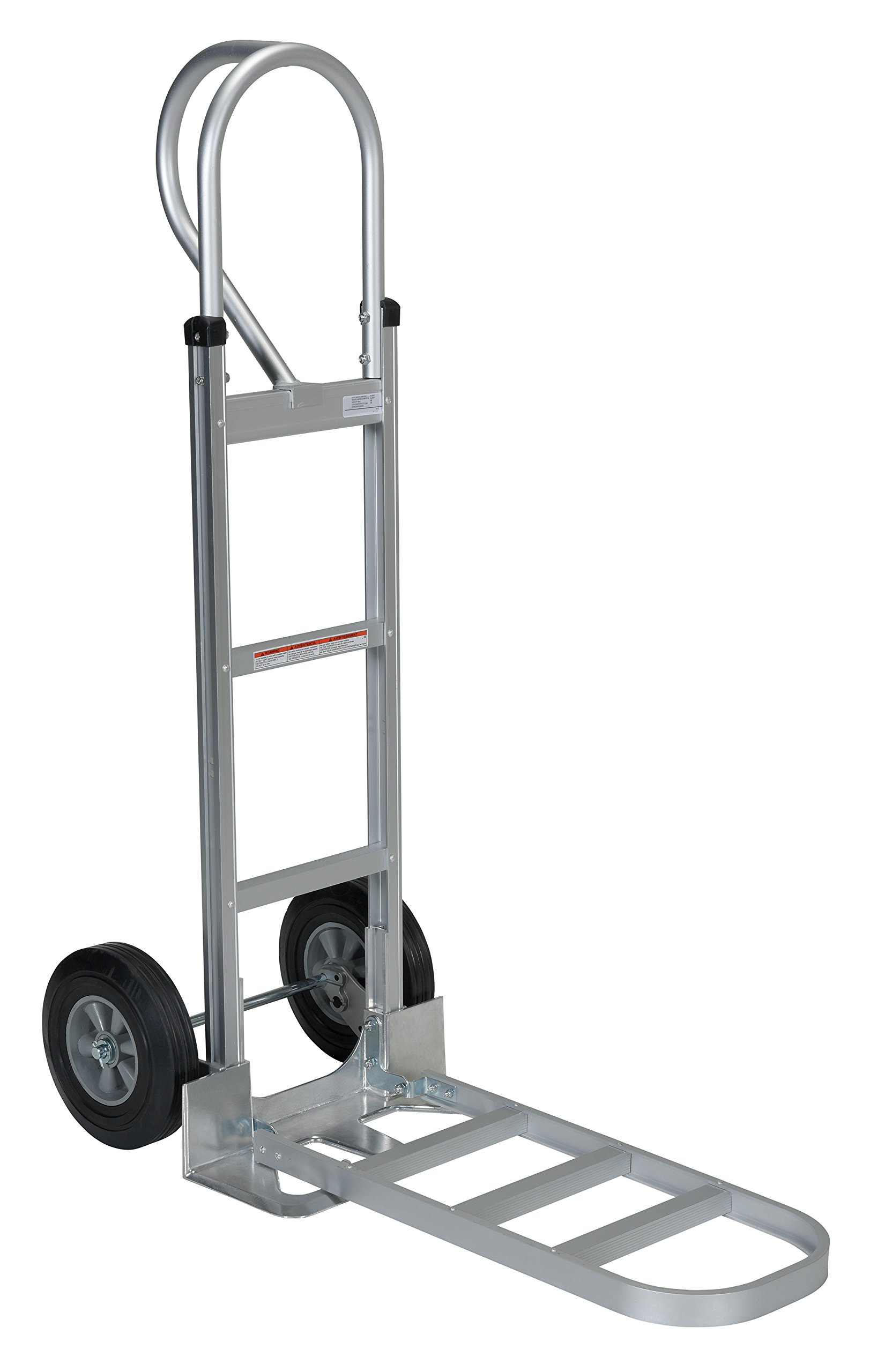 Vestil APHT-500A-HR aluminiowy wózek ręczny z uchwytem P, gumowe koła, nośność 140 kg, wysokość 150-1/2 cala, 50 cm szerokość x 45 cm głębokość