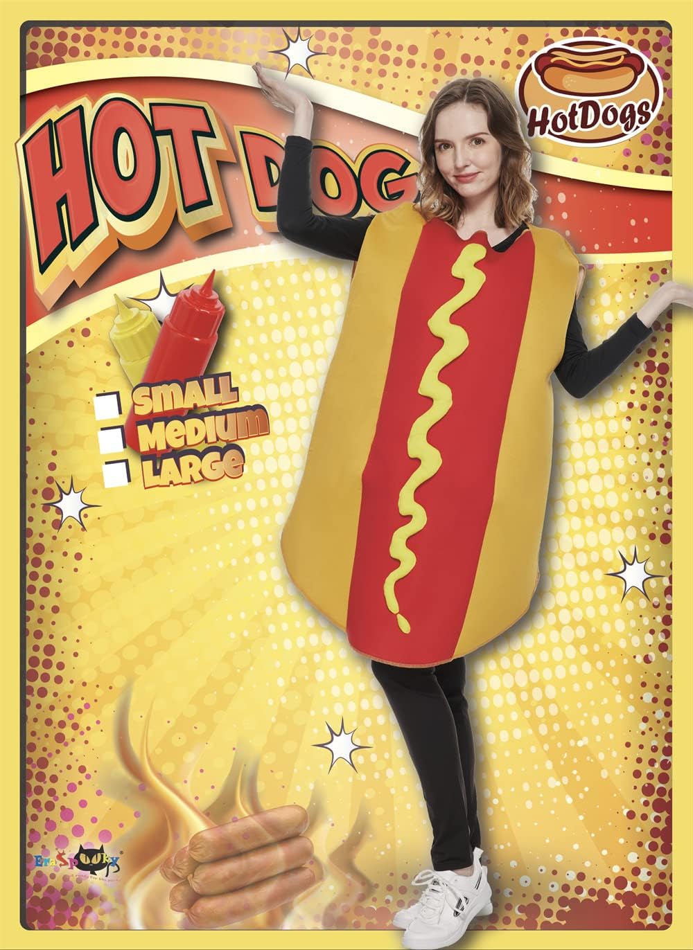 FantastCostumes Unisex Adult's Sponge Hot Dog Costume, Multicolored