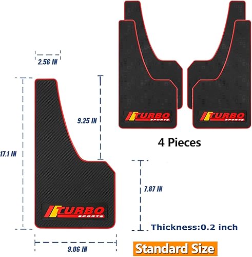 Miniatura 7 de KEYOOG 4 unidades de tamaño estándar universal para automóvil, protector contra salpicaduras, apto para sedán, SUV, MPV (no se adapta a SUV de