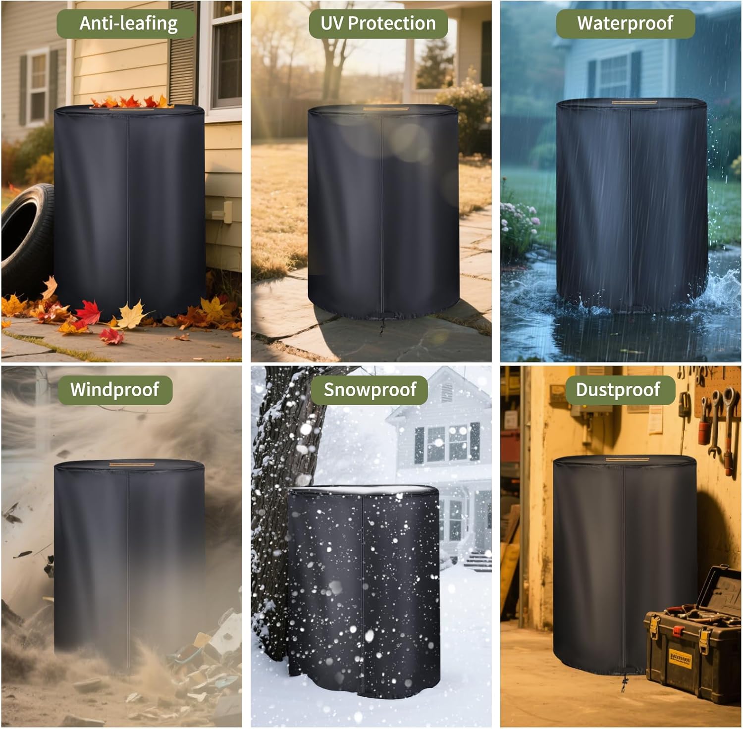 Tire Covers for Storage，Upgraded 420D Oxford Tire Covers Waterproof Outdoor,SPF＞70+,Universal Tire Stack Dust Protective Cover with Waterproof Zipper,Air Vent (Holding 4 Tires Within 32 Inch Diameter)