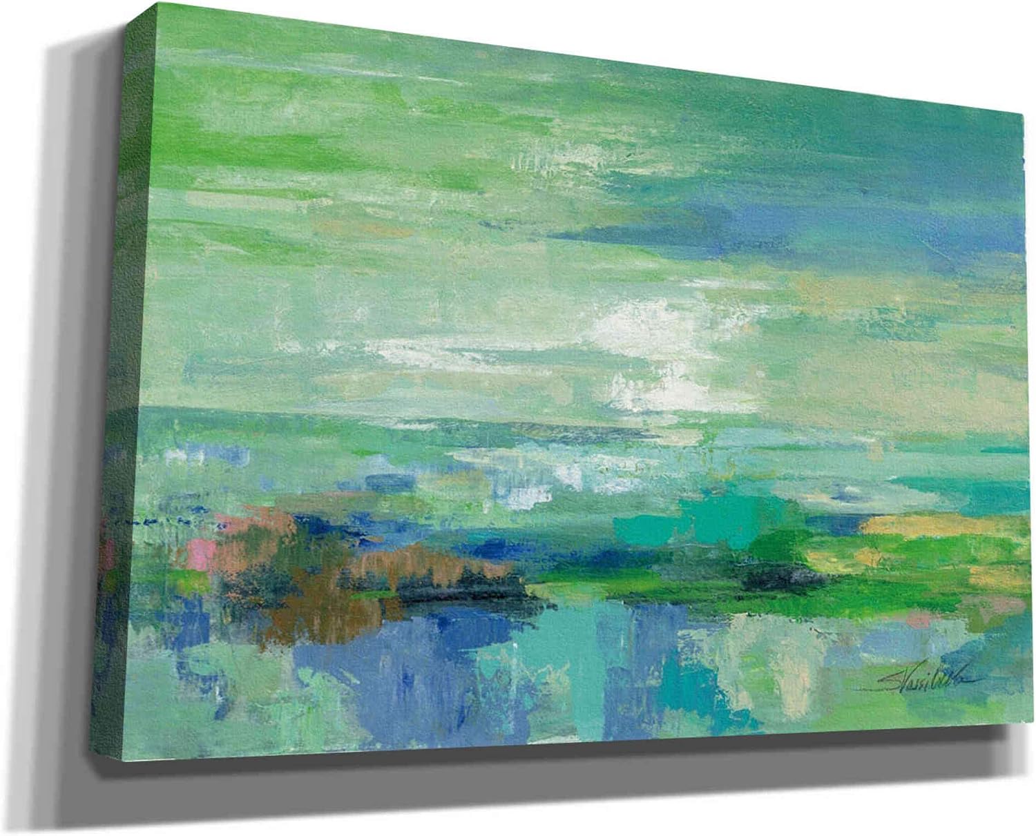 Epic Graffiti 'Emerald Bay' by Silvia Vassileva, Canvas Wall Art, 18"x12"