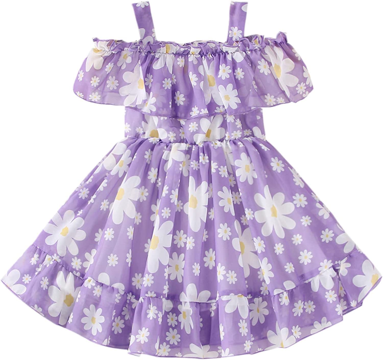 Buy & Tryby Dharmikaay Girl's Lycra Floral Printed Frock Dress for Girls Short Frock Baby Princess Western Dresses| Stylish Fancy Kids Clothing for New Year, Fashion.