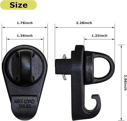 Miniatura 2 de 4 barras de cama mini de amarre con ganchos, PT278-35075PT278-00160 compatibles con Toyota Tacoma 2005-2019, Toyota Tundra 2007-2019