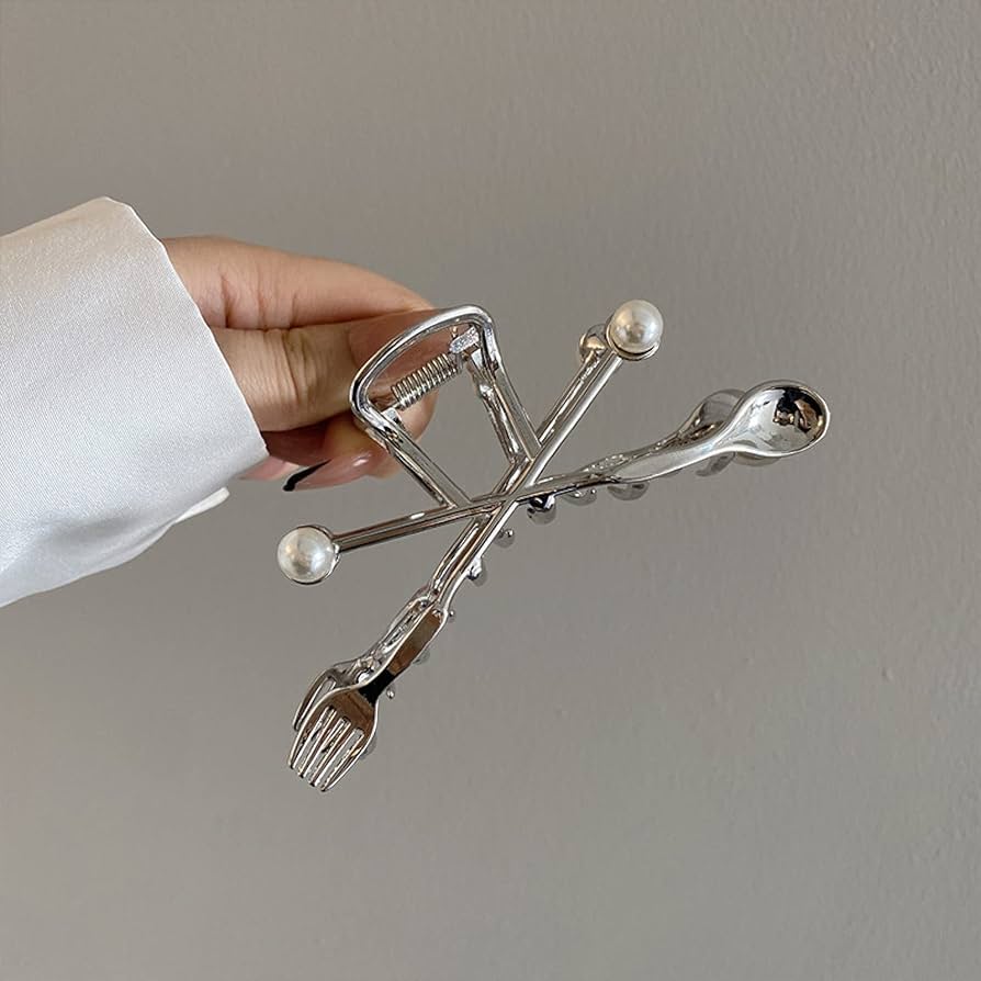 Amazon | ヘアクリップ 2ピースフォークとスプーンのデザイン