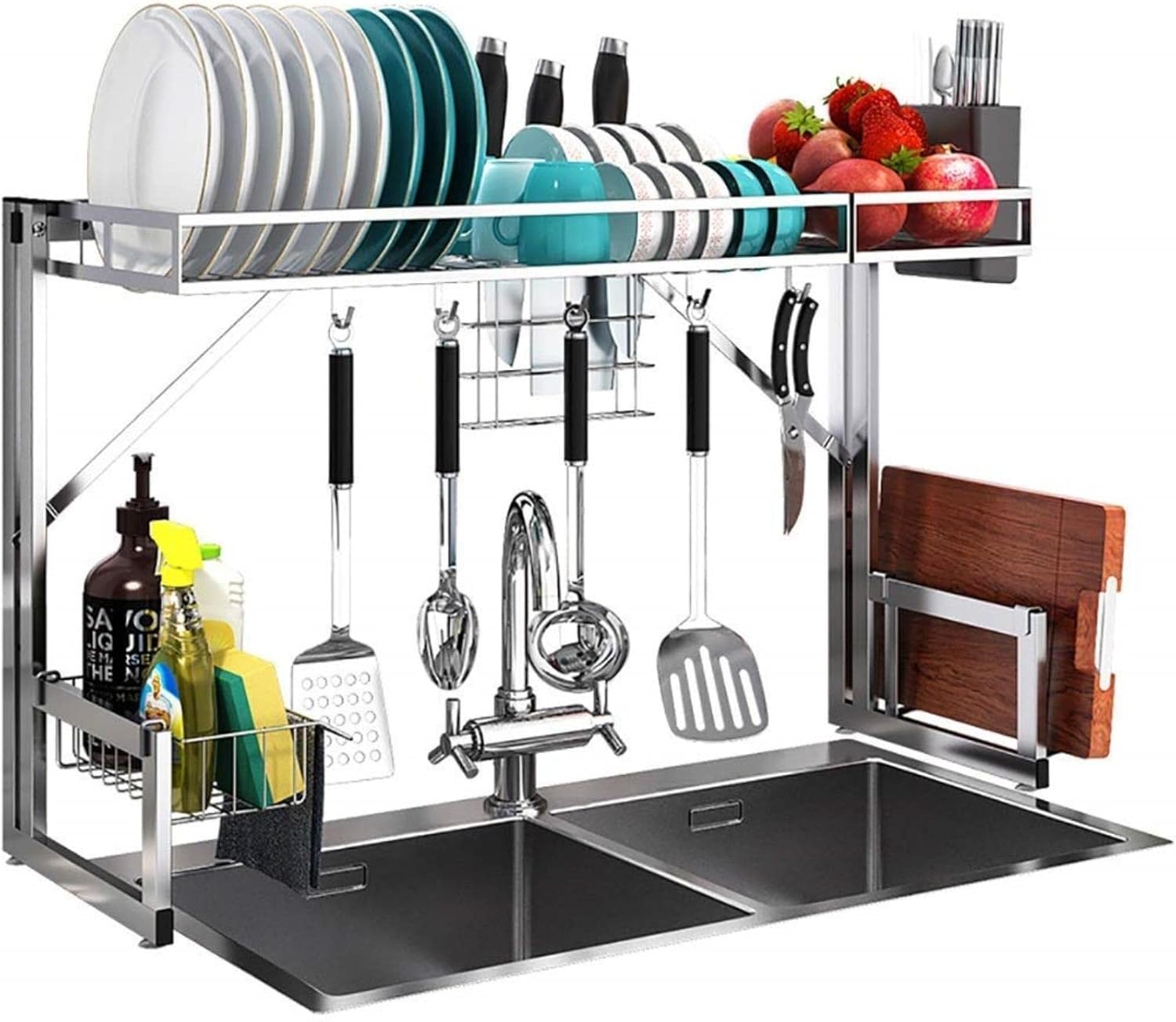 Dish Rack, Dish Rack Dish Rack Stainless Steel Kitchen Sink Dish Drying Rack Drain Rack Tableware Drainer Storage Rack