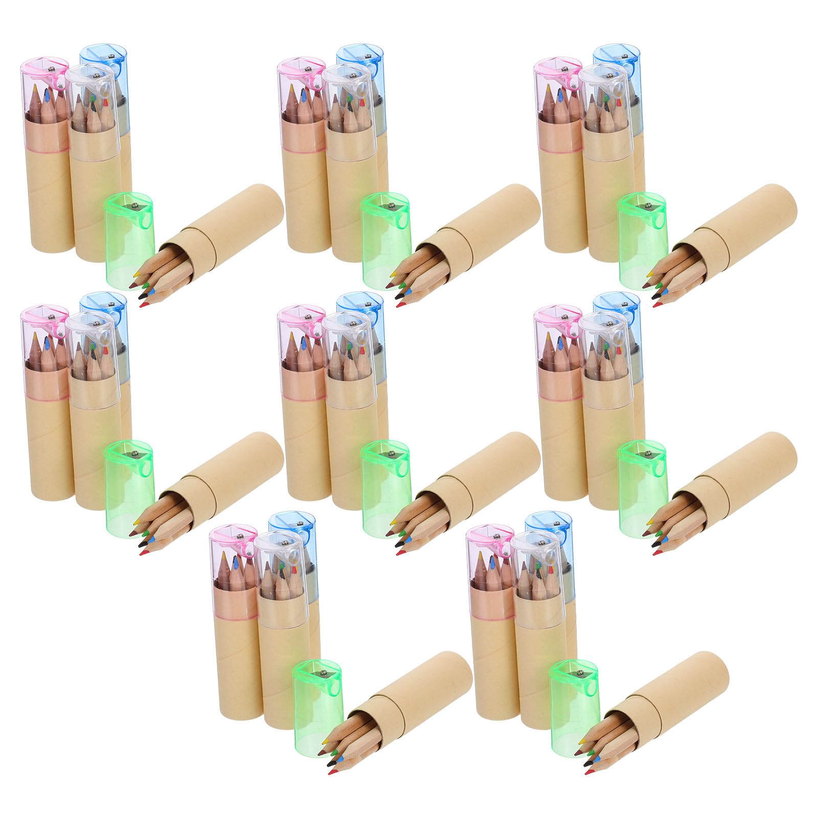 Set di 32 Matite Colorate Compatto e Pratico Mini in Legno con Temperino Portatile, per Decorazioni Scuola, Disegno e Uso Domestico per Bambini e Adulti