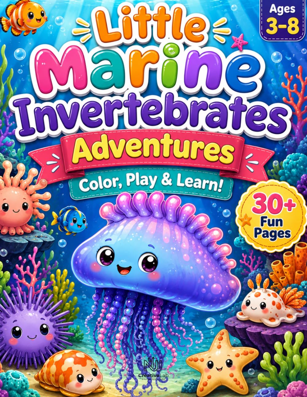 Little Marine Invertebrates Adventures: Educational Children's Book About Sea Life