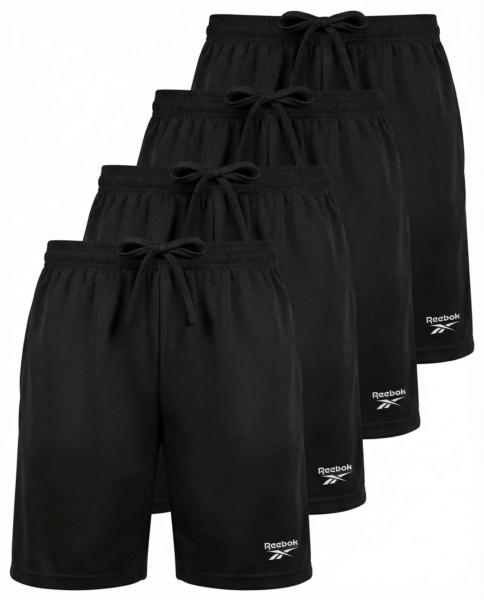 Reebok 4 Pack: Boys' Dry Fit Athletic Shorts - Kids Teens Youth Active Running Basketball Soccer Workout Short Size 6-18 — view 11