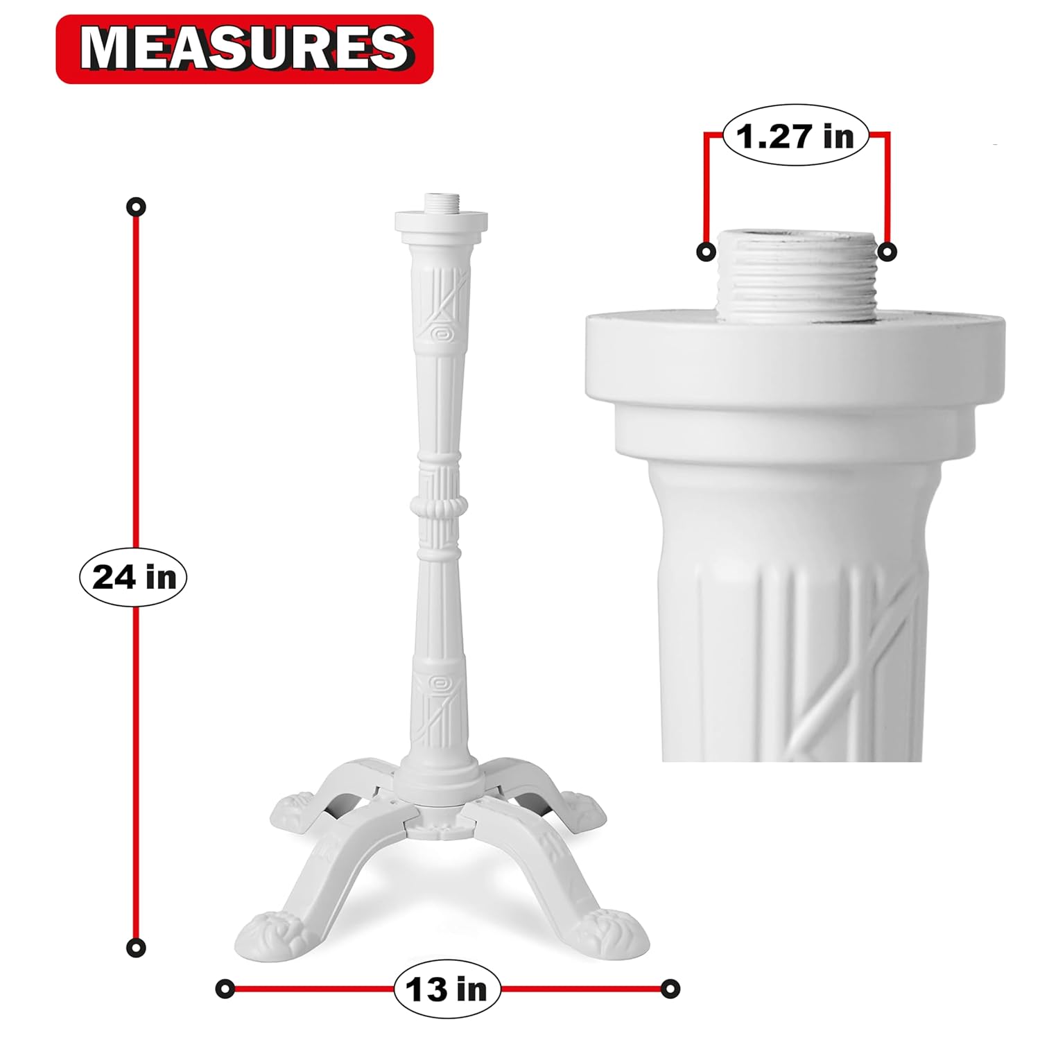 Carousel Gumball Machine Stand - for KING LARGE Classic 15" Candy Machines. Compatible with Candery, King Carousel, Great Northern & most 15-inch Vintage candy machine - Replacement Part - Color White