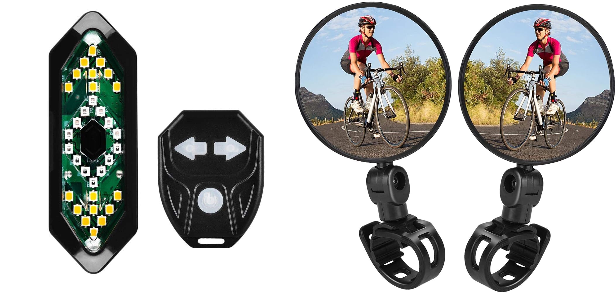 Bicycle Tail Light with Turn Signals, Brake Light & Bicycle Mirror Combo - Wireless Remote Control, USB Rechargeable Safety Warning Cycling Light-image-14