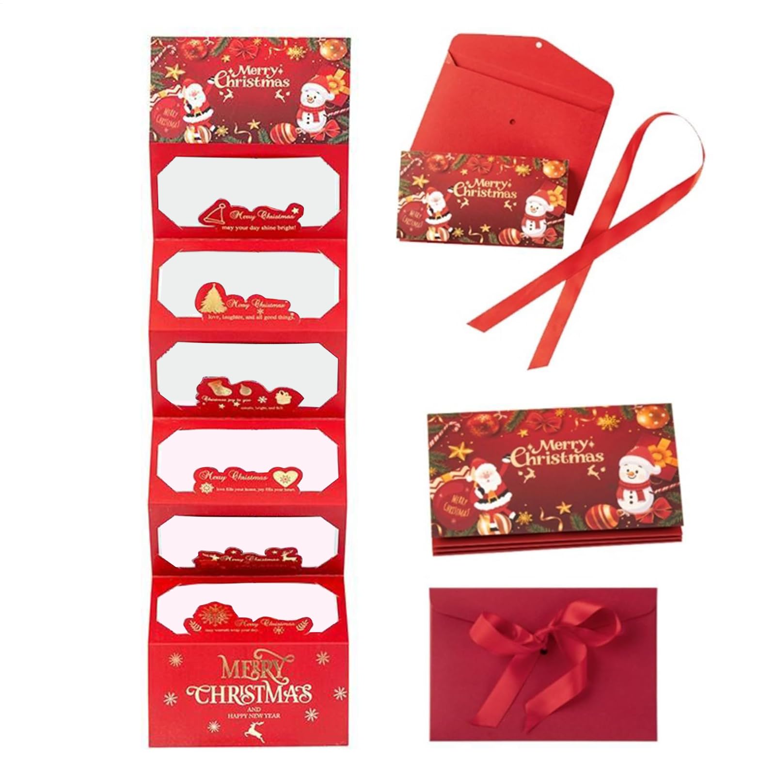 Conjunto De Sobre En Efectivo Navideño: Titulares De Dinero Festivo, Organizadores De Tarjetas De Regalo Rojo Y Verde Festivos, Billeteras De Papel Duraderas Con Diseños, 10 Paquete | Decoración Creat
