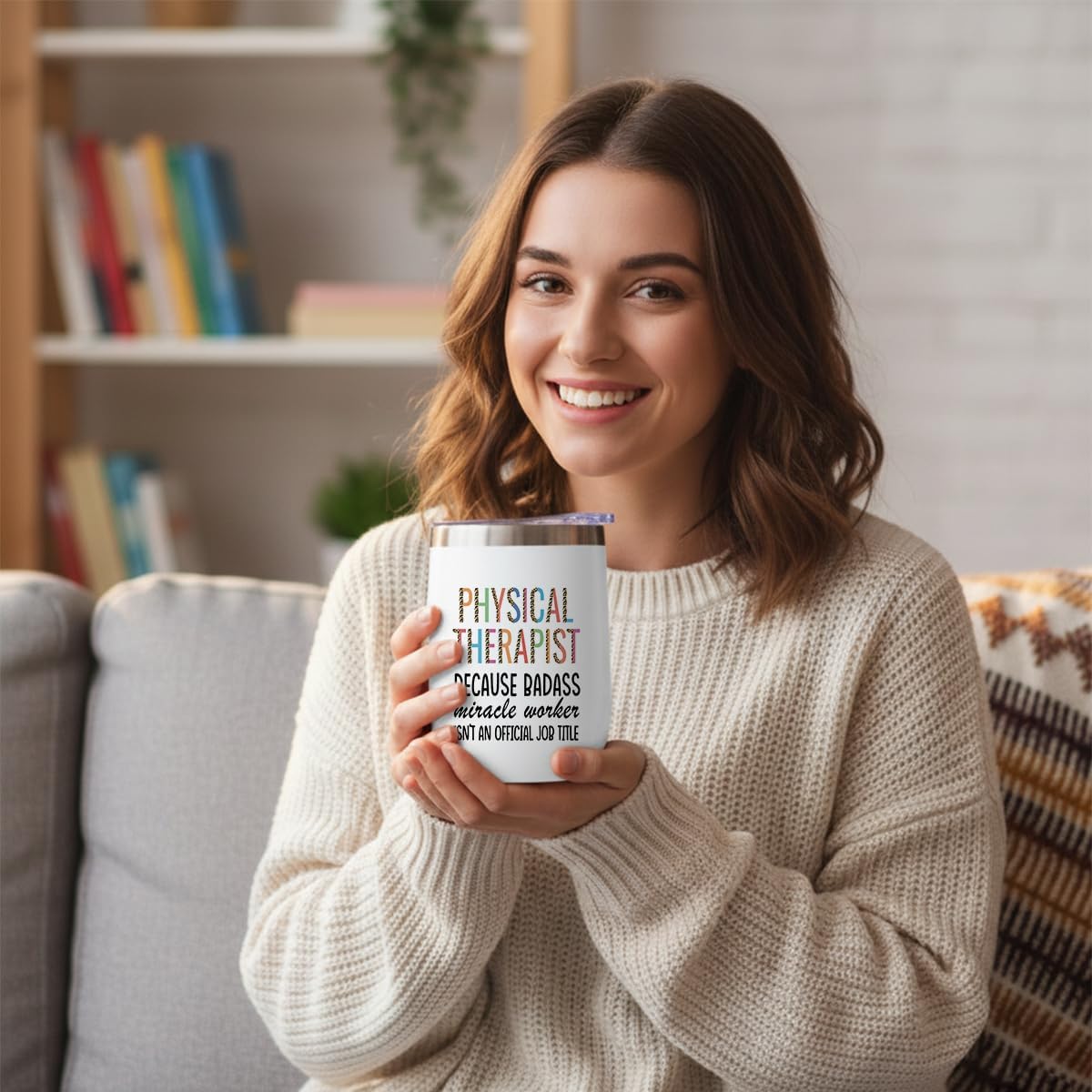 Funny Physical Therapist Gifts Wine Tumbler Therapist Gifts Thank You Gift for Women Men Doctor Friend Coworker Physical Therapy Teacher Birthday Christmas Insulated Wine Glasses 12 oz Tumbler - Image 3